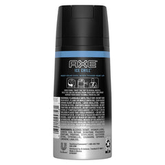 Axe Ice Chill spray nozzle delivering a cool mist for quick refresh.