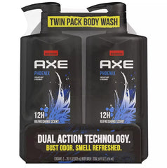 AXE Phoenix body wash 28oz pump bottle for easy daily cleansing.