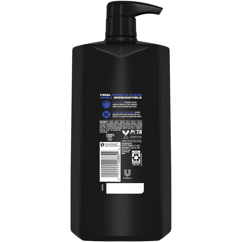 AXE Phoenix bottle pour demonstrates easy dispensing for a quick, thorough wash.