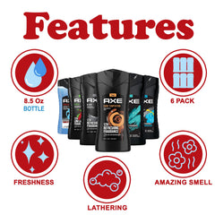 AXE sports blast 3-in-1 bottle for body, face and hair, convenient post gym refresh.