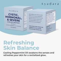 AYADARA spot cream applied to chest illustrates body acne support overnight