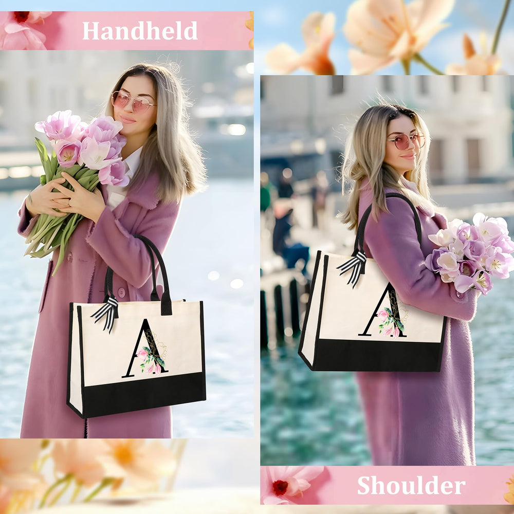 AYGE monogrammed canvas tote bag adding chic organization
