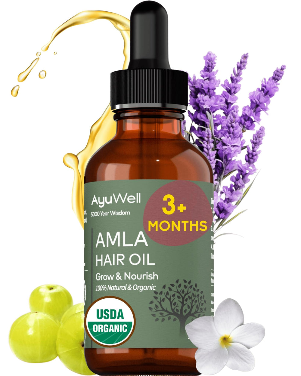 Ayuwell bottle ready for use in a simple, all-hair-types routine.