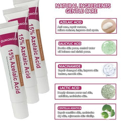 Front view of premium packaging for the azelaic acid serum.