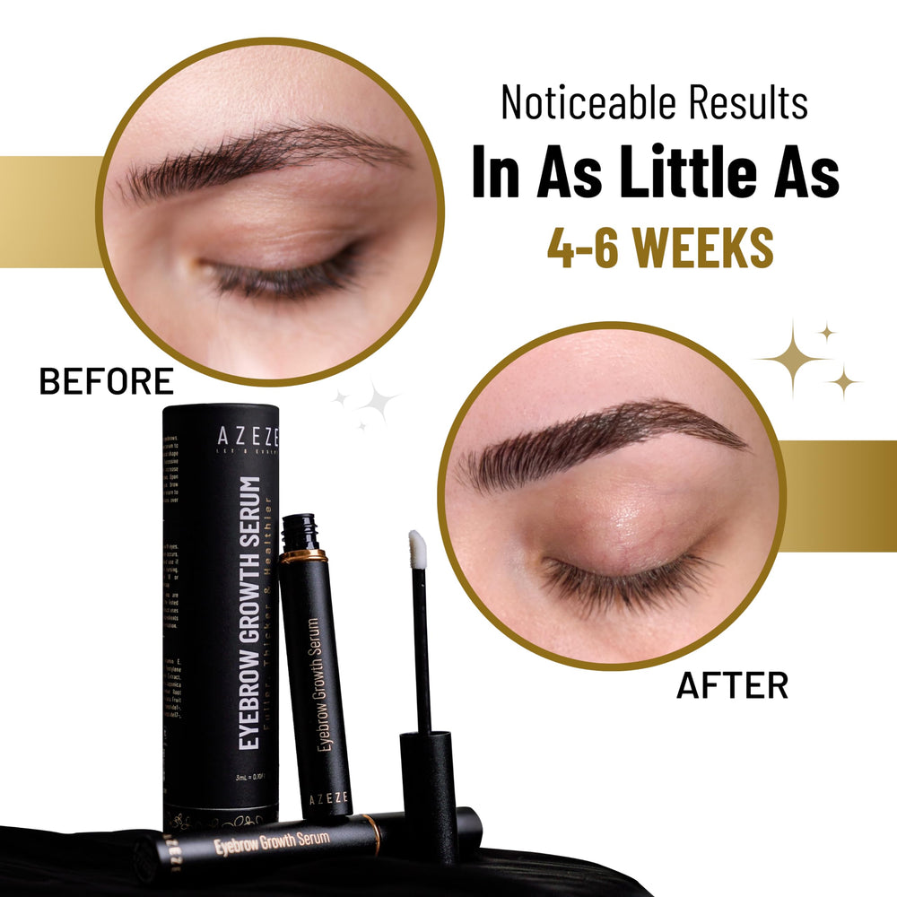 AZEZE eyebrow growth serum in-use shot suggests subtle daily care