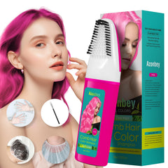 Azonbey Pink Hair Dye Shampoo applying gray coverage from roots to tips