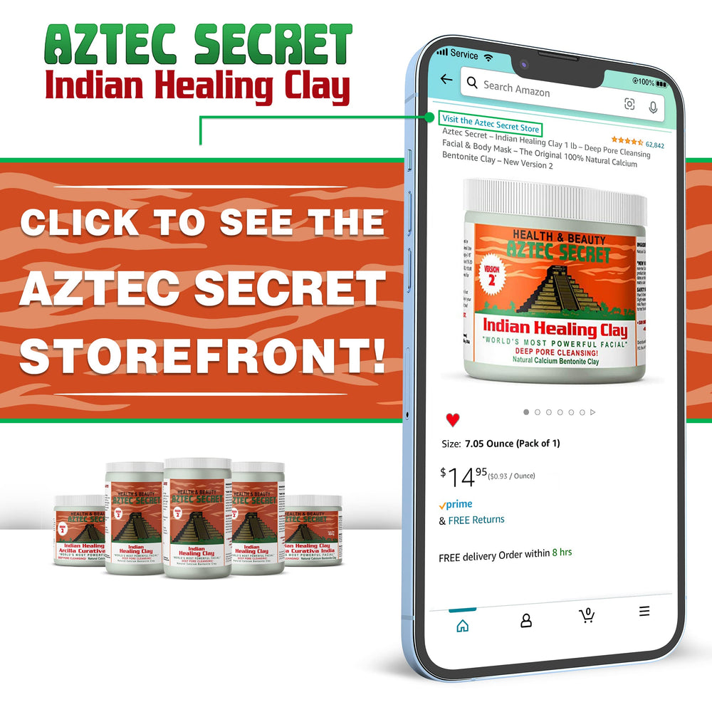 Aztec Secret Indian Healing Clay lid seal to show tamper-evident packaging