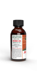 Aztec Secret Jojoba Oil ingredients label hints at purity and cold-pressed process.