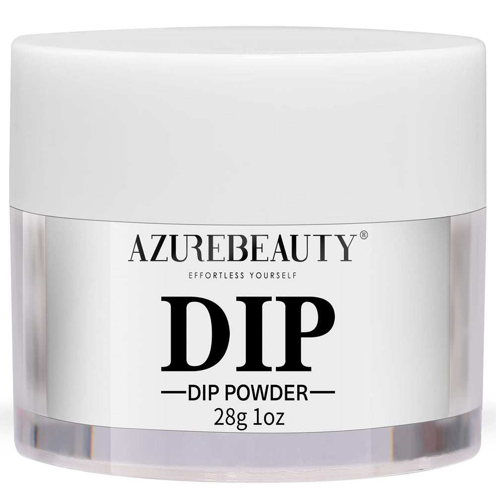 AZUREBEAUTY Bright White dip powder tin closeup showing premium pigment.