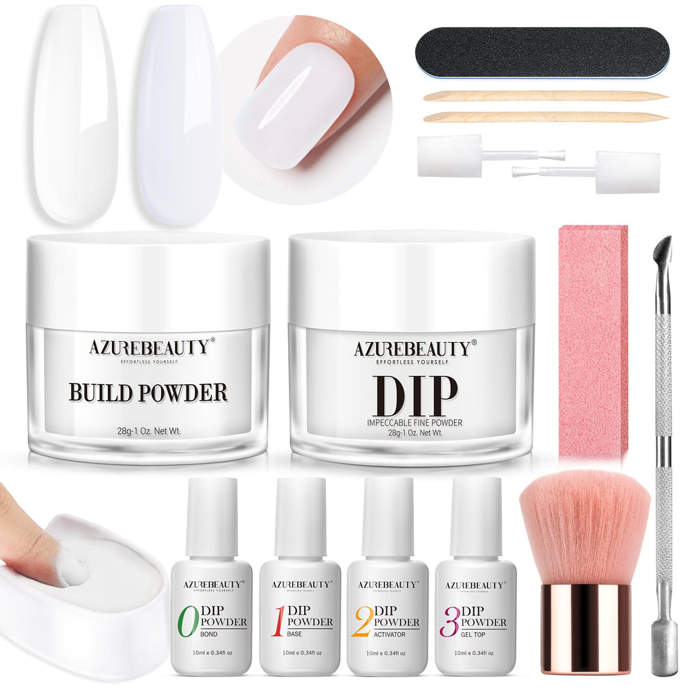 AZUREBEAUTY clear dip powder 28g bottle for long-lasting nails
