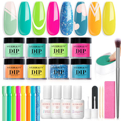 AzureBeauty Dip Nails starter kit in mermaid colors for long-lasting shine