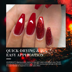 AzureBeauty green glitter dip powder for festive sparkle