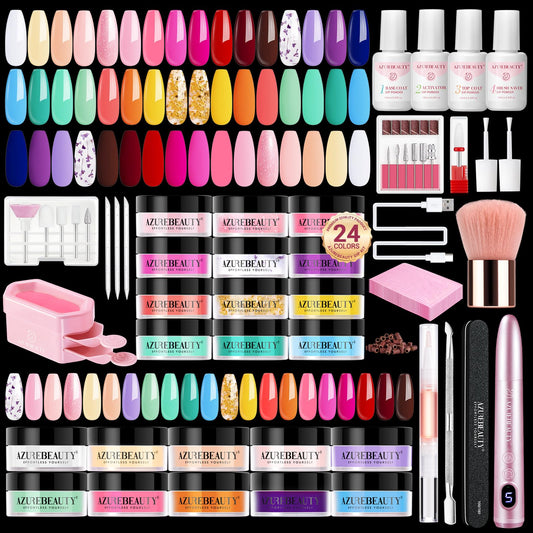 AZUREBEAUTY dip powder kit with 24 colors for at-home manicures