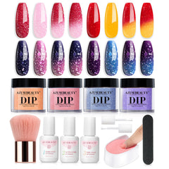 AzureBeauty Dip Powder Kit color-changing powders for at-home nails.
