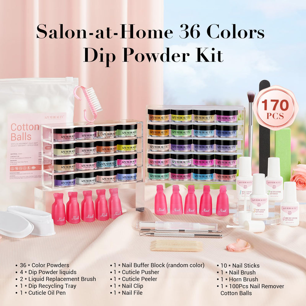 AzureBeauty dip powder removal clips neatly organized for safe removal.