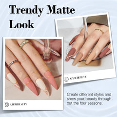 AzureBeauty Matte Top Coat bottle delivers velvety finish and chip resistance.