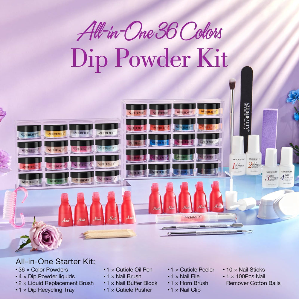 AzureBeauty nail brush and file set—precision tools for neat shaping