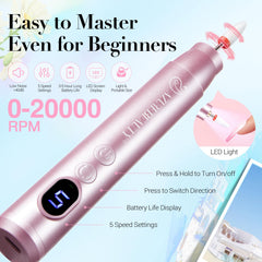 Portable electric nail drill by AZUREBEAUTY for precise shaping