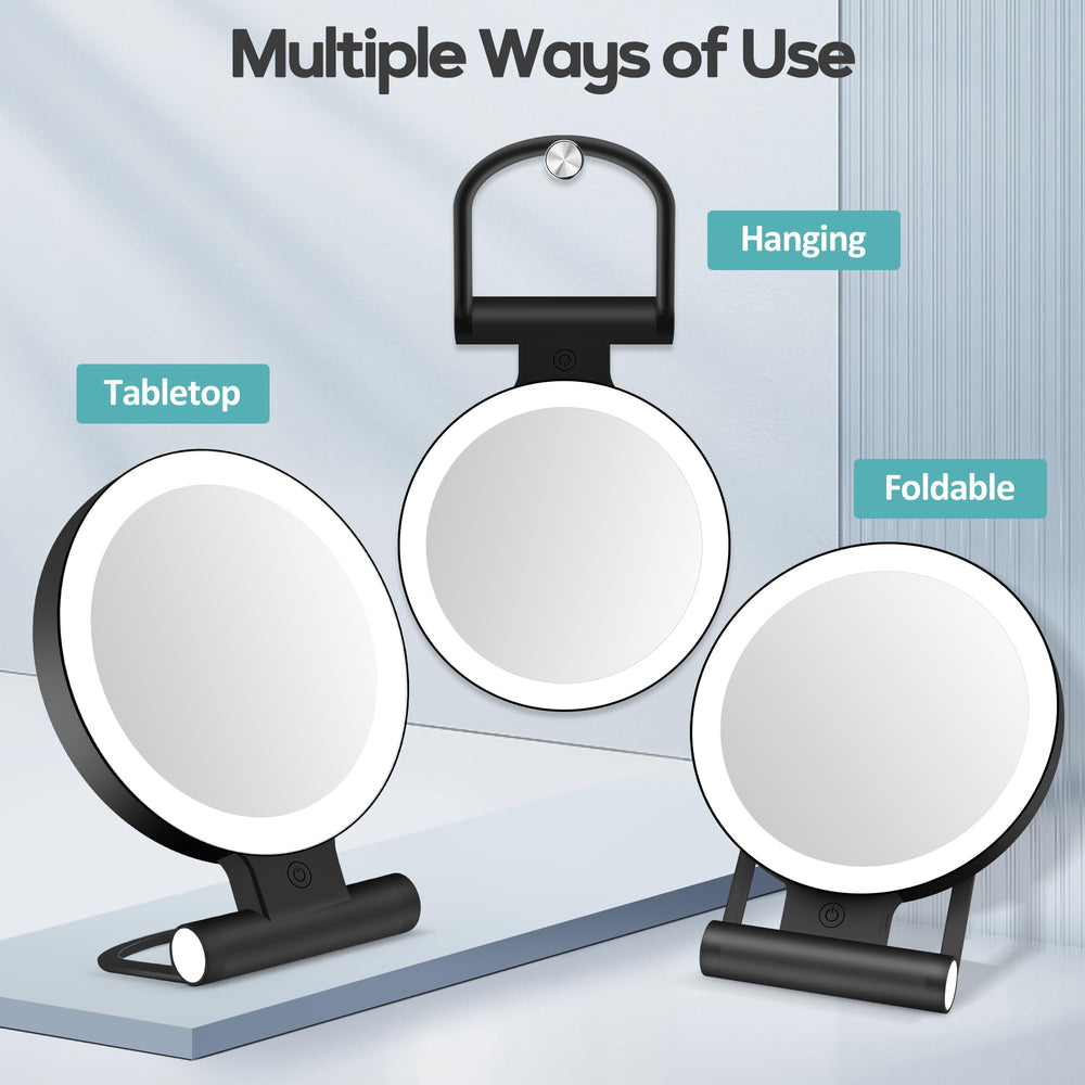 B Beauty Planet magnifying mirror with touch brightness control for quick lighting adjustments.