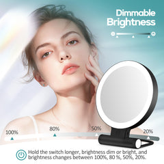 B Beauty Planet magnifying mirror showing USB-C charging for travel.