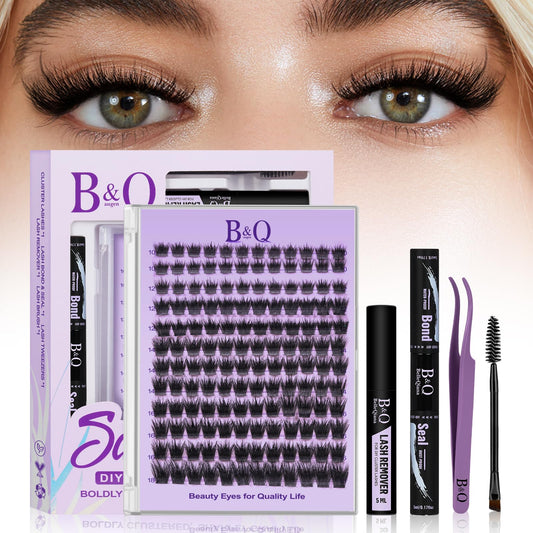 B&Qaugen Manga Lash Clusters Kit SalonSpike 03 packaging showcases compact DIY kit for home use.