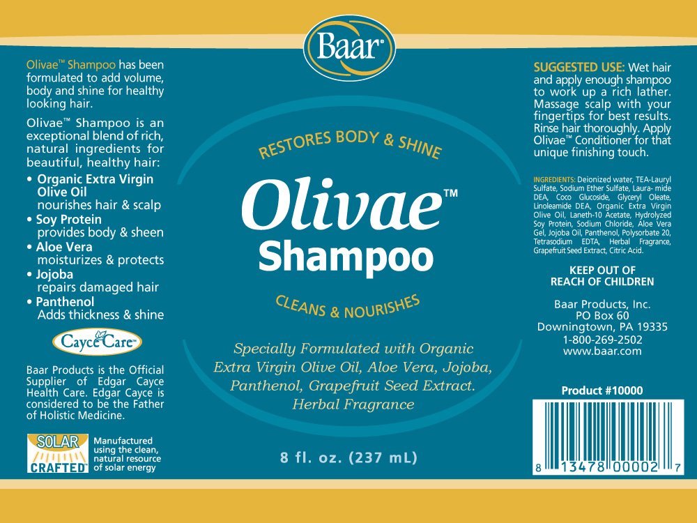 Baar Olivae Shampoo pump bottle for easy daily use