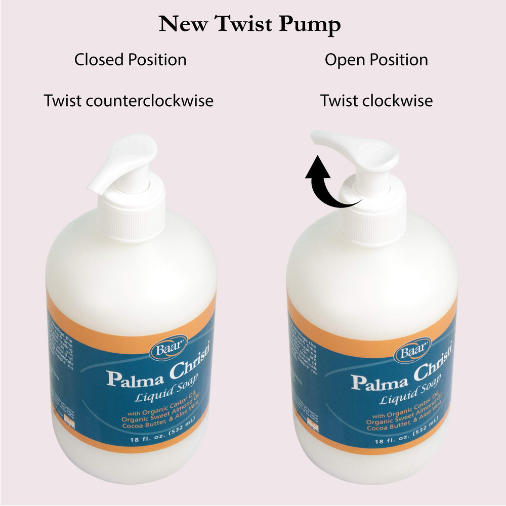 Baar Palma Christi liquid soap pump-top enables easy dispensing