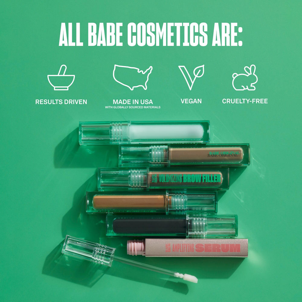 BABE ORIGINAL Brow Serum wand dip used for single-brow application