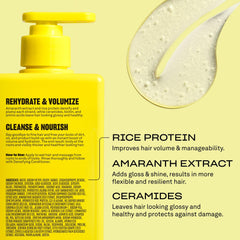 BABE ORIGINAL Densifying Shampoo rice protein close-up highlighting plump strands