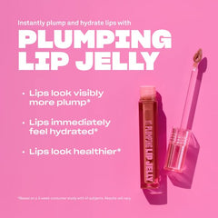 BABE ORIGINAL Glow Lip Jelly closeup-tingle captures smooth, hydrated lips.