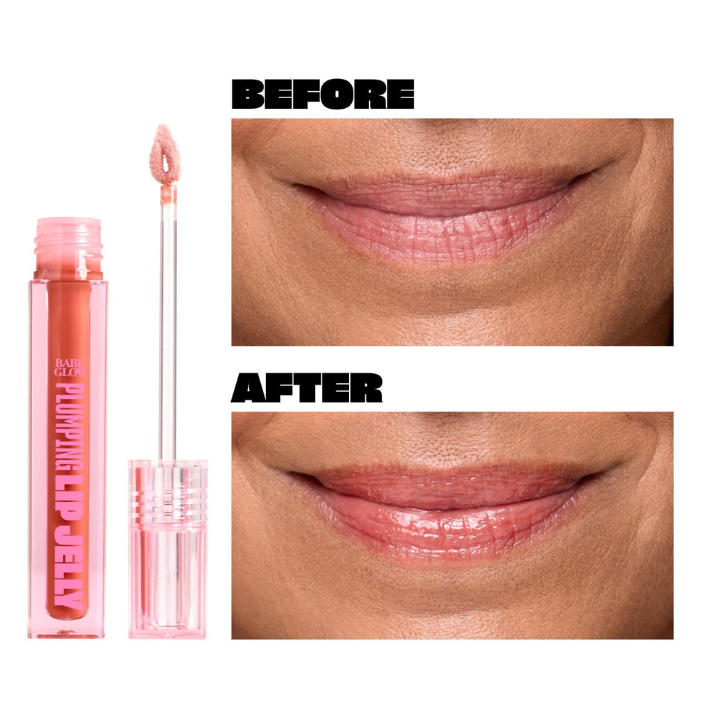 BABE ORIGINAL Glow Plumping Lip Jelly Rose ingredients with peptides and hyaluronic acid