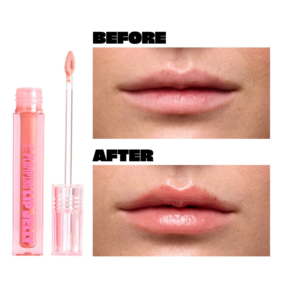 Peach shade swatch from BABE ORIGINAL plumping lip jelly.