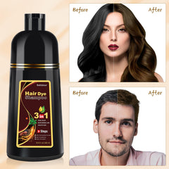 Bablabear brown hair dye shampoo bottle close-up highlighting enriched formula for smoother color deposition.