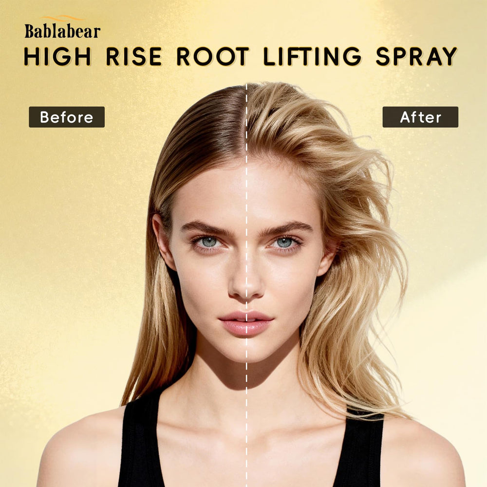 Bablabear root-boost on wet hair creates lift that lasts through styling.