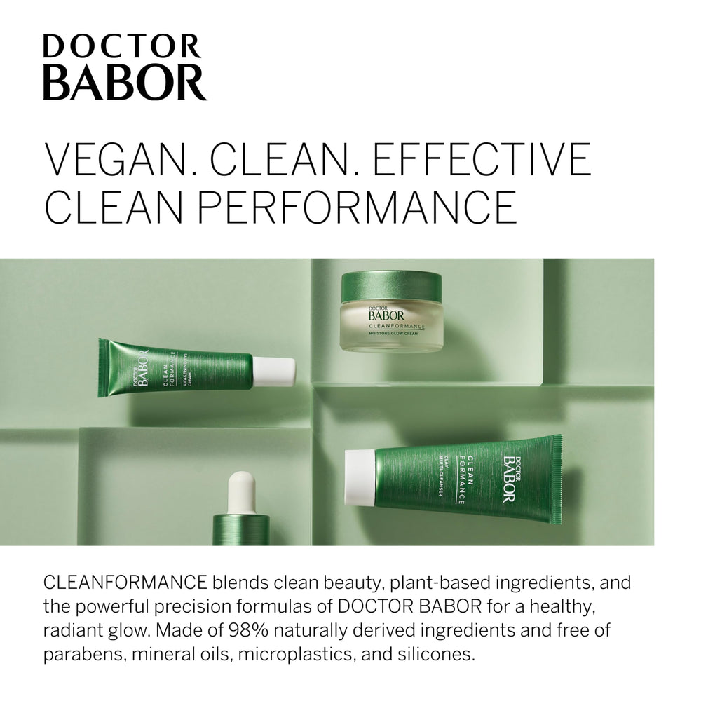 BABOR Cleanformance Moisture Glow Cream with prebiotics and probiotics balances skin.