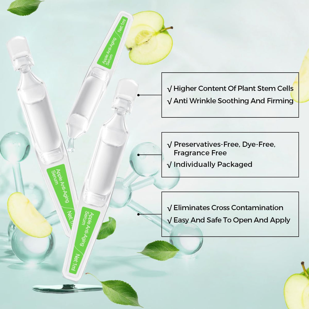 BACHERI Apple Stem Cell ampoule packaging open, renewal formula ready to use