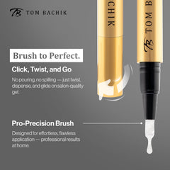 Bachik Click Colors Gel Nail Pen glitter shade delivers luminous silver sparkle.