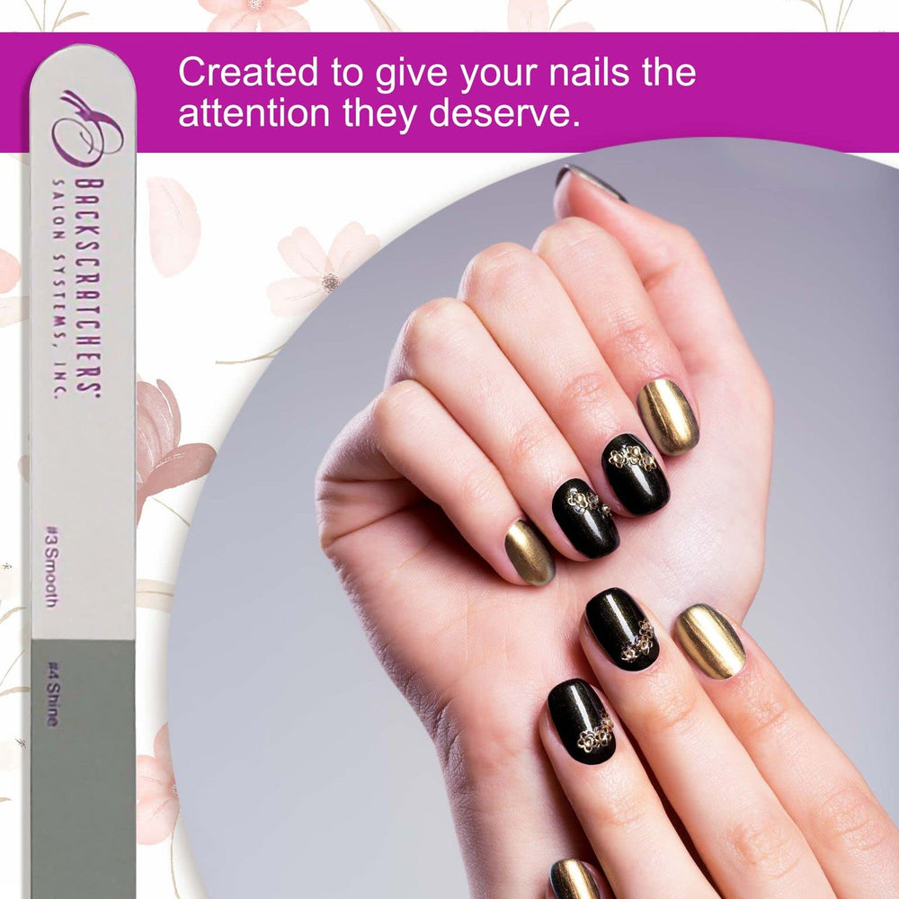 Backscratchers 2+2 file and buffer professional quality for salon-like results at home