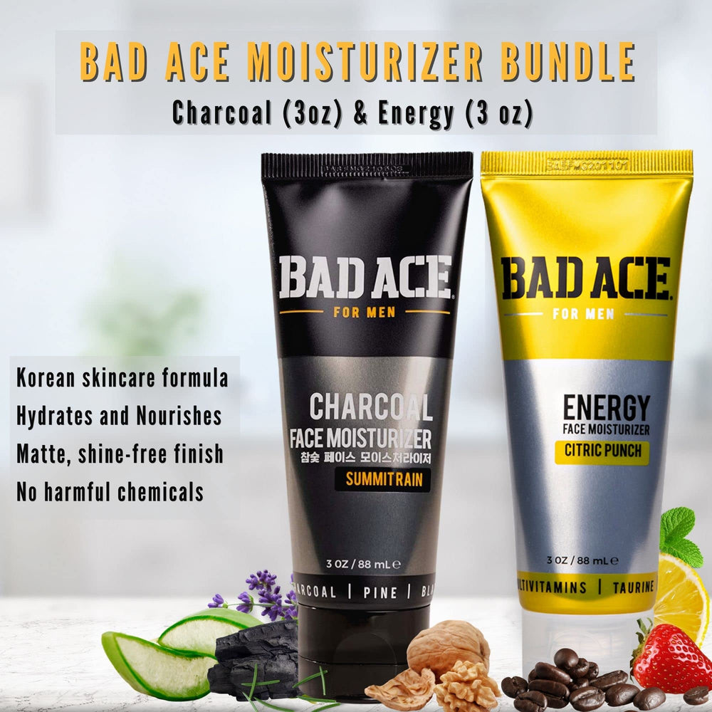 Bad Ace Charcoal Moisturizer jar showing lightweight cleansing for balanced skin.