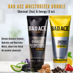 Bad Ace Charcoal Moisturizer jar showing lightweight cleansing for balanced skin.