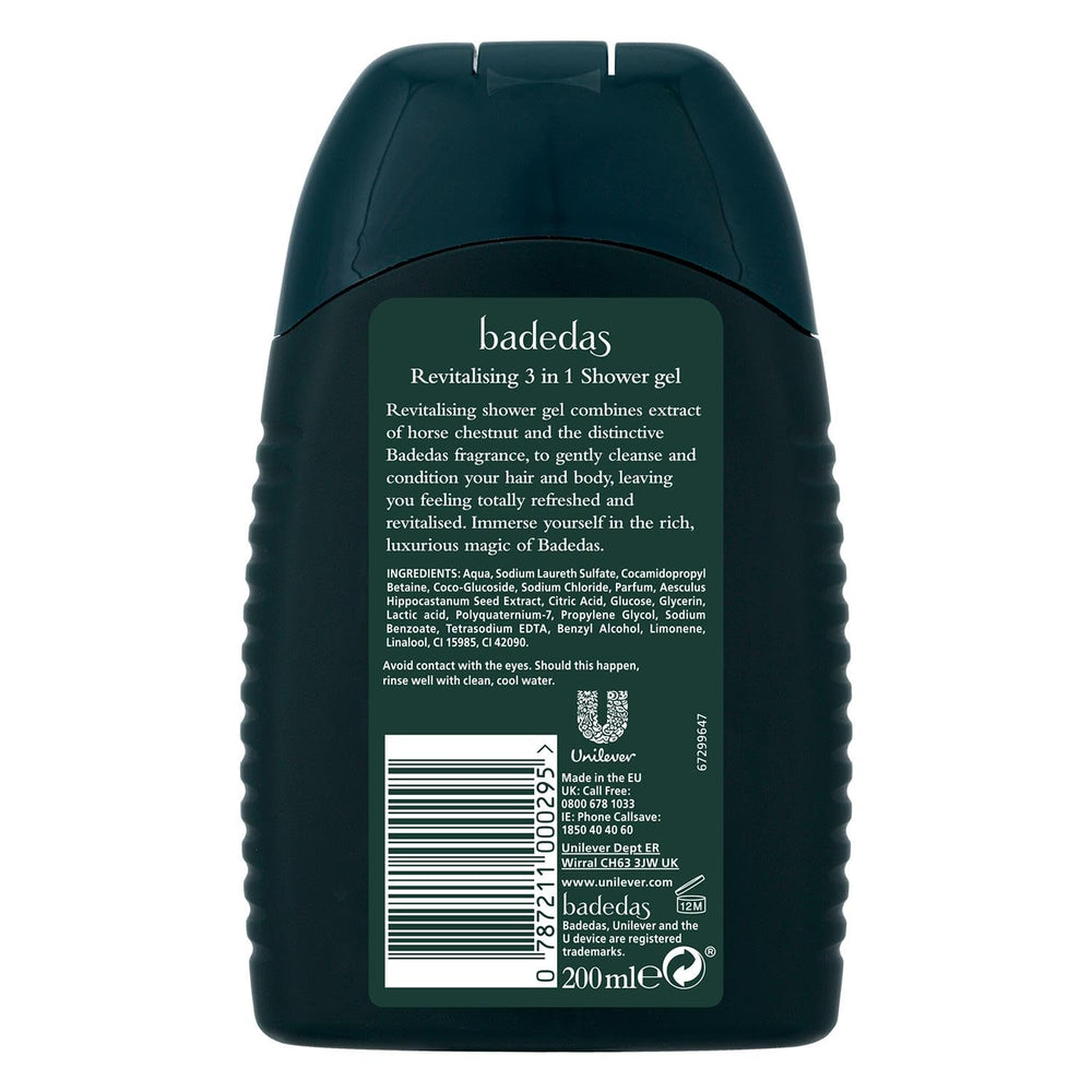 Badedas revitalising conditioner bottle on shelf for smooth, manageable hair