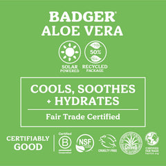 Fast-absorbing Badger aloe gel leaves lightweight hydration without stickiness.