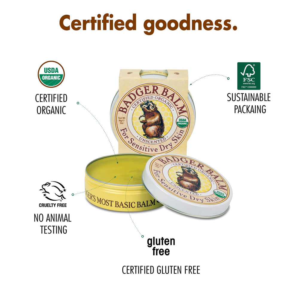 Badger Balm Unscented twin-pack front view for value hydration.