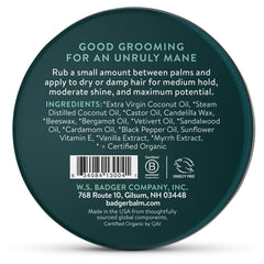 Badger pomade 2oz tin in hand, easy application for sleek or textured looks