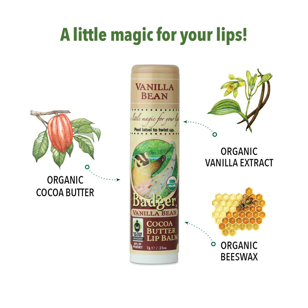 Badger logo on packaging signaling natural, ethical lip care