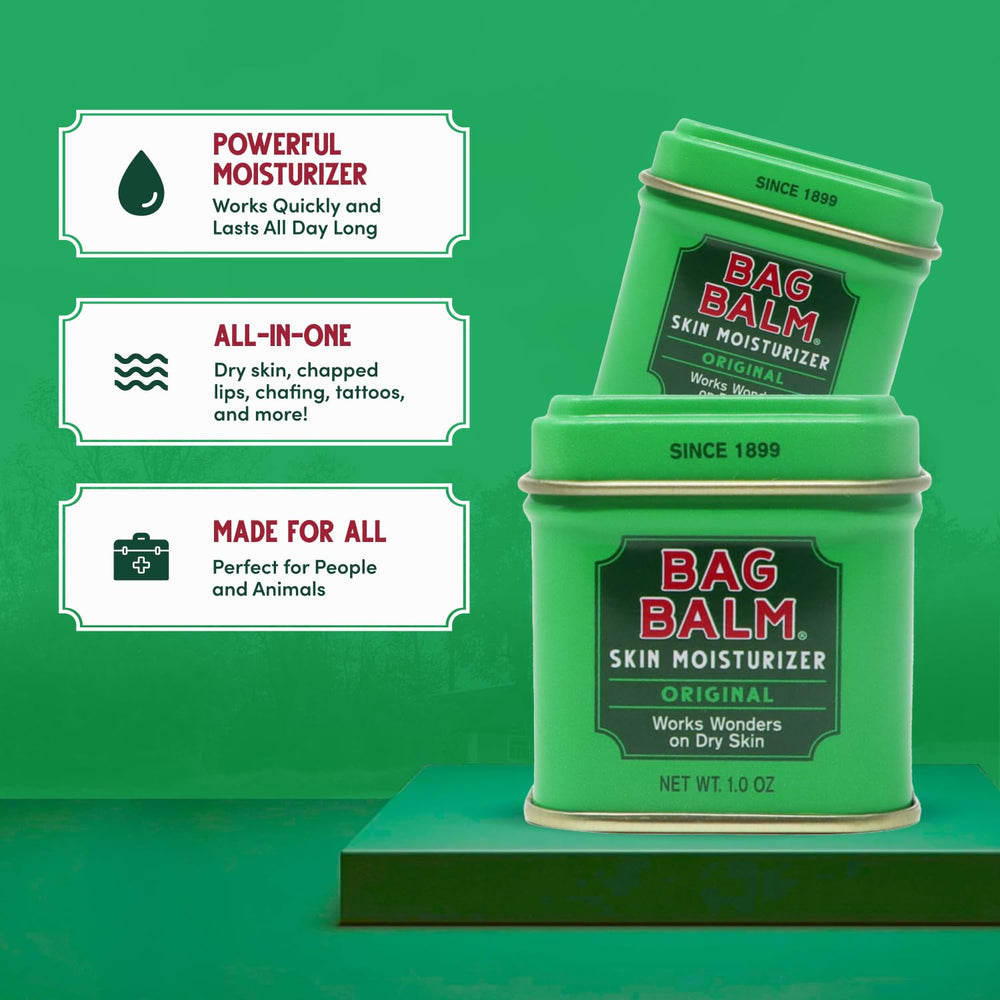 Bag Balm lanolin-rich formula label highlights soothing skin benefits