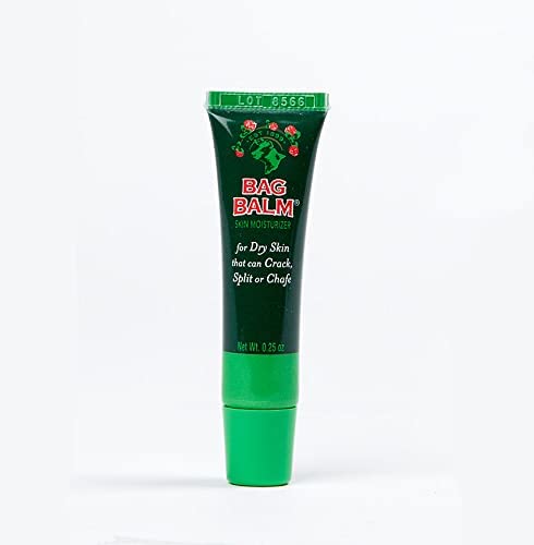 Bag Balm packaging and labeling for quick product identification.
