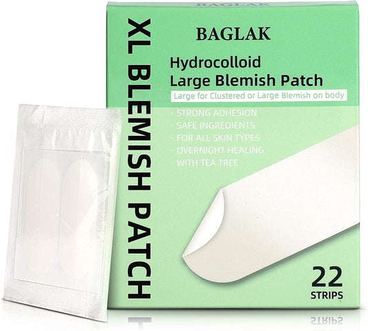 BAGLAK packaging close-up featuring 22 XL patches for daily facial care.