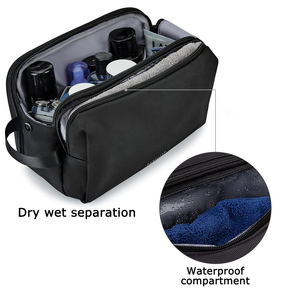 BAGSMART Back pocket with elastic and zip pockets keeps toiletries organized