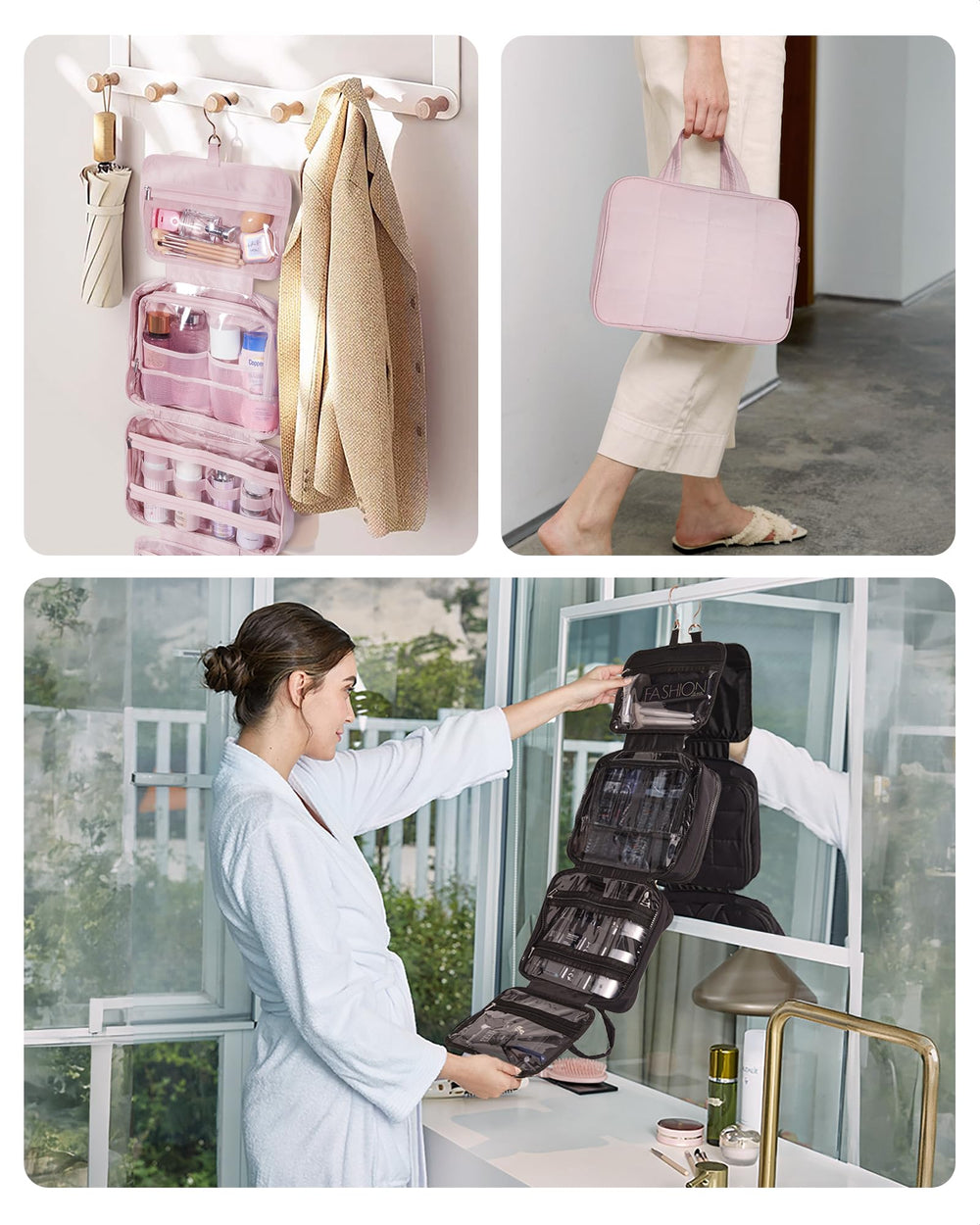 BAGSMART carry handle and two way zipper for easy access